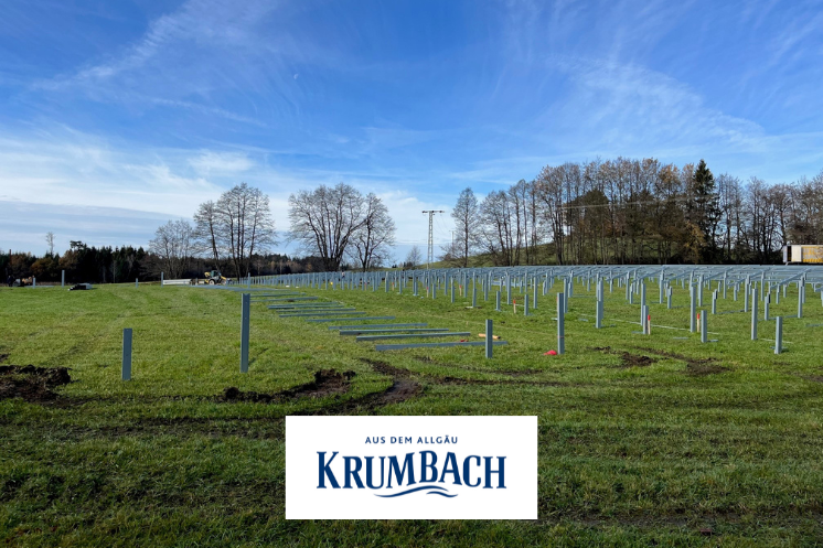 enerquinn installiert 1,2 MWp PV-Freiflächenanlage bei der Mineralbrunnen Krumbach GmbH